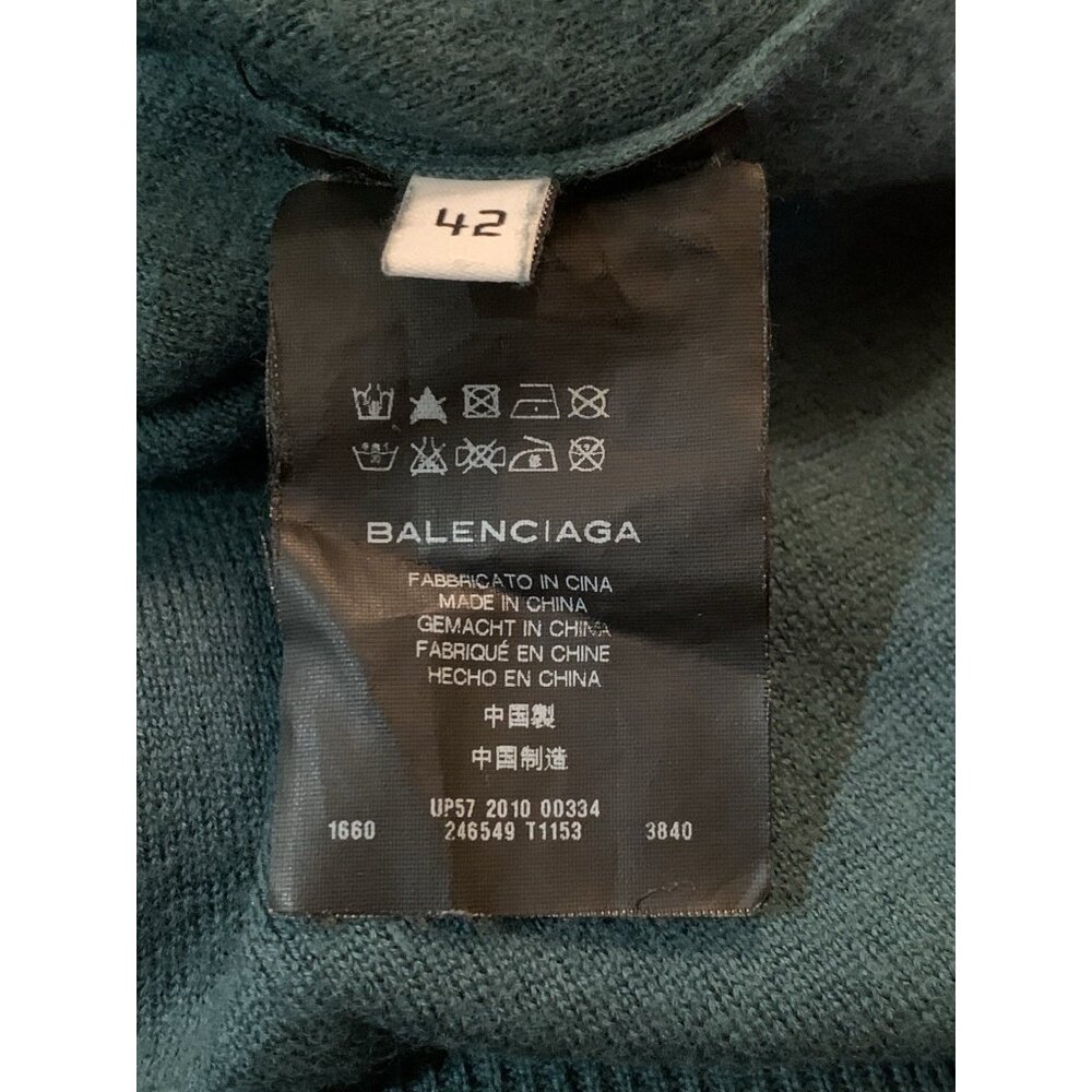 Balenciaga Knits Green Square Neck 100% Wool Sweater Sz 42 -S/M See Measurement - Picture 5 of 8